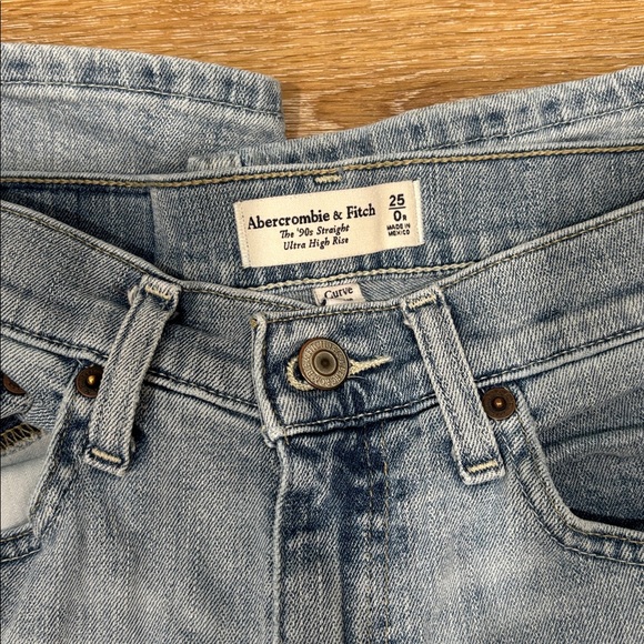 Abercrombie & Fitch Light Blue Straight Leg Jeans - Picture 2 of 3